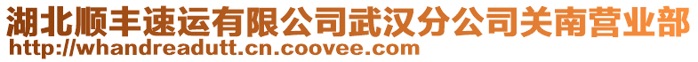 湖北順豐速運有限公司武漢分公司關南營業(yè)部