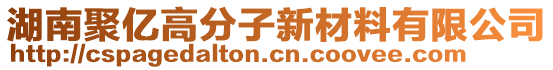 湖南聚亿高分子新材料有限公司