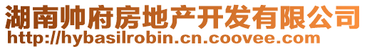 湖南帥府房地產(chǎn)開(kāi)發(fā)有限公司