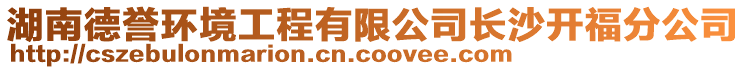 湖南德譽(yù)環(huán)境工程有限公司長(zhǎng)沙開福分公司