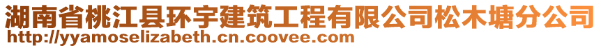 湖南省桃江縣環(huán)宇建筑工程有限公司松木塘分公司