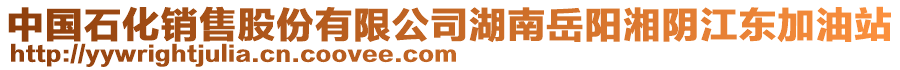 中國(guó)石化銷售股份有限公司湖南岳陽湘陰江東加油站