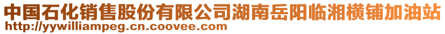 中國石化銷售股份有限公司湖南岳陽臨湘橫鋪加油站