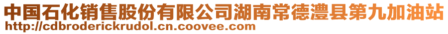 中國石化銷售股份有限公司湖南常德澧縣第九加油站