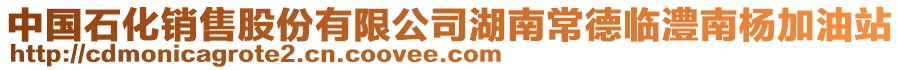 中國石化銷售股份有限公司湖南常德臨澧南楊加油站