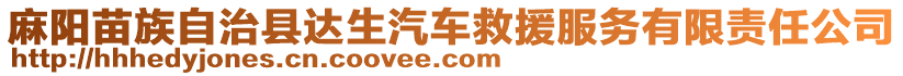 麻陽苗族自治縣達生汽車救援服務(wù)有限責(zé)任公司