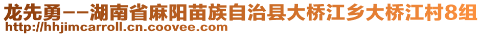 龍先勇--湖南省麻陽苗族自治縣大橋江鄉(xiāng)大橋江村8組