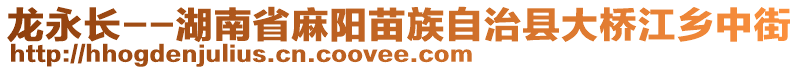 龍永長(zhǎng)--湖南省麻陽(yáng)苗族自治縣大橋江鄉(xiāng)中街