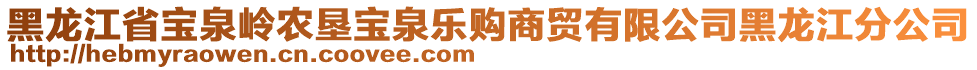 黑龍江省寶泉嶺農(nóng)墾寶泉樂(lè)購(gòu)商貿(mào)有限公司黑龍江分公司