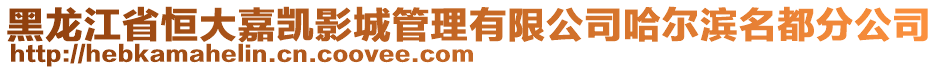 黑龍江省恒大嘉凱影城管理有限公司哈爾濱名都分公司