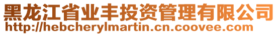 黑龍江省業(yè)豐投資管理有限公司