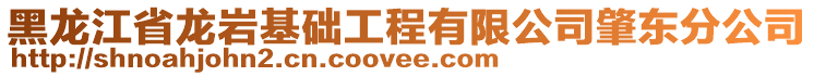 黑龍江省龍巖基礎(chǔ)工程有限公司肇東分公司