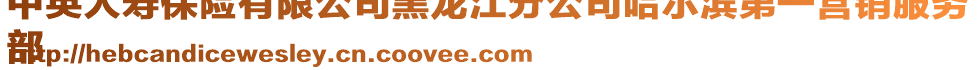 中英人壽保險(xiǎn)有限公司黑龍江分公司哈爾濱第一營(yíng)銷服務(wù)
部