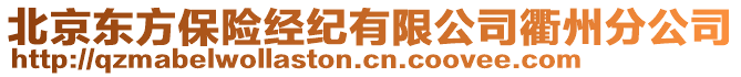 北京東方保險(xiǎn)經(jīng)紀(jì)有限公司衢州分公司