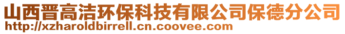 山西晋高洁环保科技有限公司保德分公司