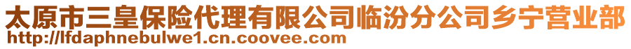 太原市三皇保險代理有限公司臨汾分公司鄉(xiāng)寧營業(yè)部