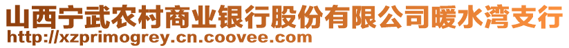 山西寧武農(nóng)村商業(yè)銀行股份有限公司暖水灣支行