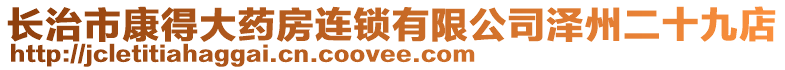 長治市康得大藥房連鎖有限公司澤州二十九店