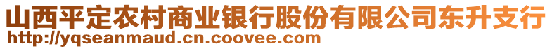 山西平定農(nóng)村商業(yè)銀行股份有限公司東升支行