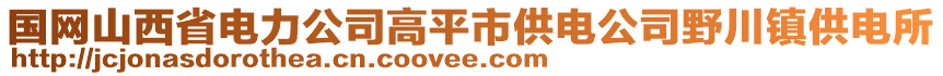 國網(wǎng)山西省電力公司高平市供電公司野川鎮(zhèn)供電所