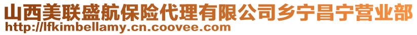 山西美聯(lián)盛航保險代理有限公司鄉(xiāng)寧昌寧營業(yè)部