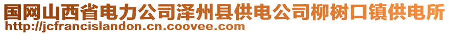 國(guó)網(wǎng)山西省電力公司澤州縣供電公司柳樹(shù)口鎮(zhèn)供電所