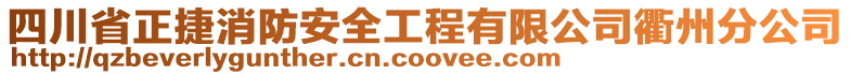 四川省正捷消防安全工程有限公司衢州分公司