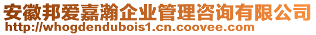 安徽邦愛(ài)嘉瀚企業(yè)管理咨詢有限公司