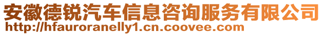 安徽德銳汽車信息咨詢服務有限公司