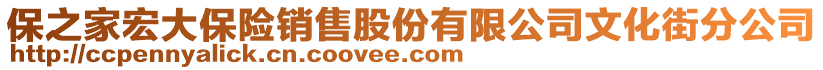 保之家宏大保險銷售股份有限公司文化街分公司