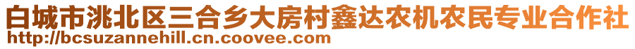 白城市洮北區(qū)三合鄉(xiāng)大房村鑫達農機農民專業(yè)合作社