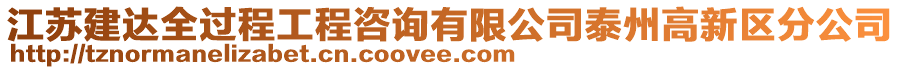 江蘇建達(dá)全過程工程咨詢有限公司泰州高新區(qū)分公司