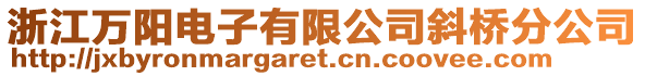 浙江萬陽電子有限公司斜橋分公司