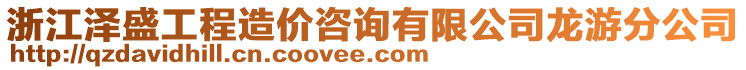 浙江澤盛工程造價(jià)咨詢有限公司龍游分公司