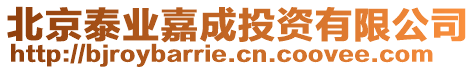 北京泰業(yè)嘉成投資有限公司