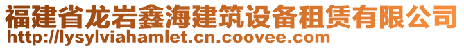 福建省龍巖鑫海建筑設(shè)備租賃有限公司