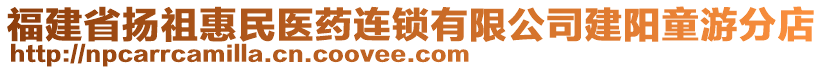 福建省揚祖惠民醫(yī)藥連鎖有限公司建陽童游分店