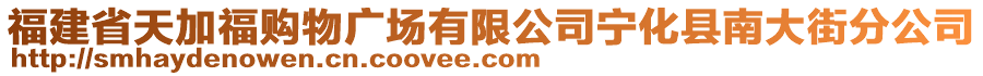 福建省天加福購物廣場(chǎng)有限公司寧化縣南大街分公司