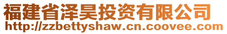 福建省澤昊投資有限公司