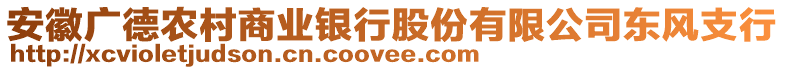 安徽廣德農村商業銀行股份有限公司東風支行