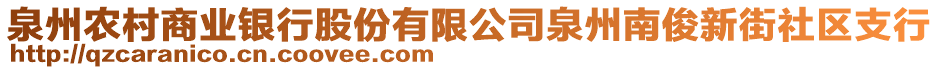 泉州農(nóng)村商業(yè)銀行股份有限公司泉州南俊新街社區(qū)支行