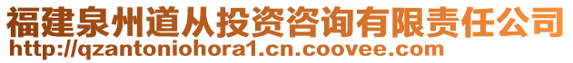 福建泉州道從投資咨詢有限責任公司