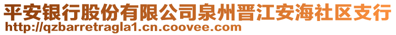 平安銀行股份有限公司泉州晉江安海社區(qū)支行