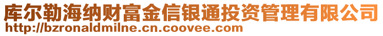 庫(kù)爾勒海納財(cái)富金信銀通投資管理有限公司