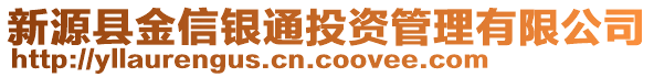 新源縣金信銀通投資管理有限公司