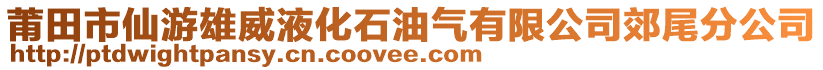 莆田市仙游雄威液化石油氣有限公司郊尾分公司