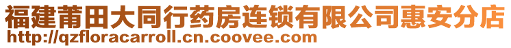 福建莆田大同行藥房連鎖有限公司惠安分店