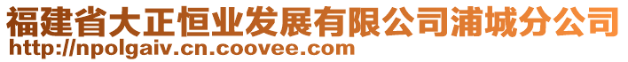 福建省大正恒業(yè)發(fā)展有限公司浦城分公司