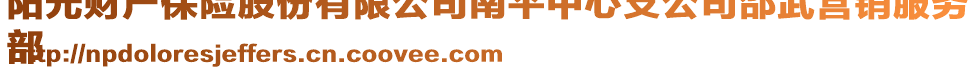 阳光财产保险股份有限公司南平中心支公司邵武营销服务
部