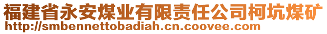 福建省永安煤業(yè)有限責(zé)任公司柯坑煤礦